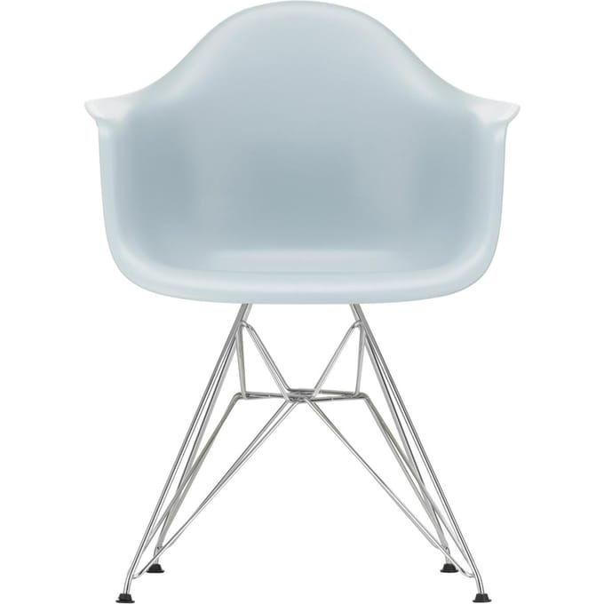 Vitra - DAR Eames Plastic Armchair - verchroomd - ijsgrijs RE - blauw