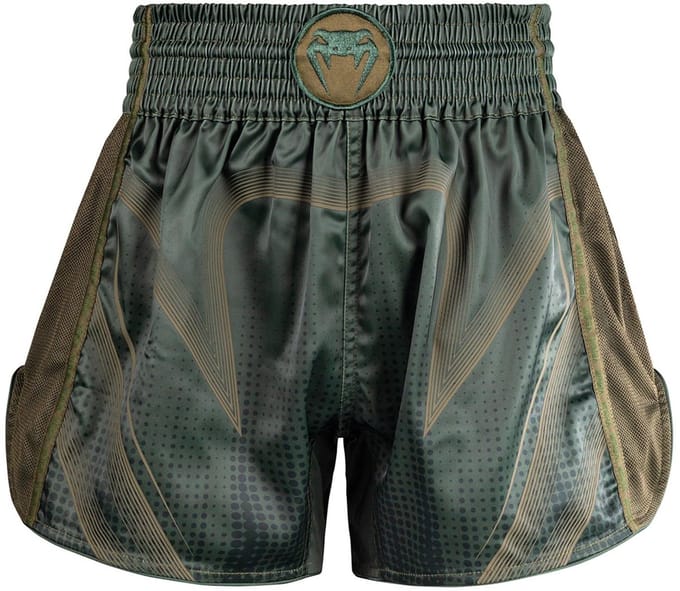 Venum Stealth Muay Thai Shorts Khaki/Donkergroen – Premium Kickboks Shorts - S