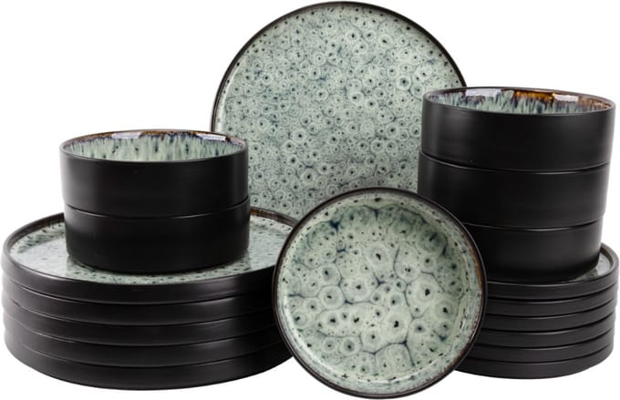 Palmer - Serviesset - Coco - 6 persoons - Blauw - Porselein - Bordenset - 18-delig