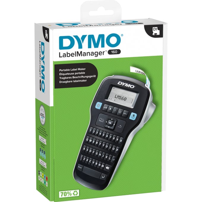 Labelprinter Dymo LabelManager 160 draagbaar qwerty 12mm zwart