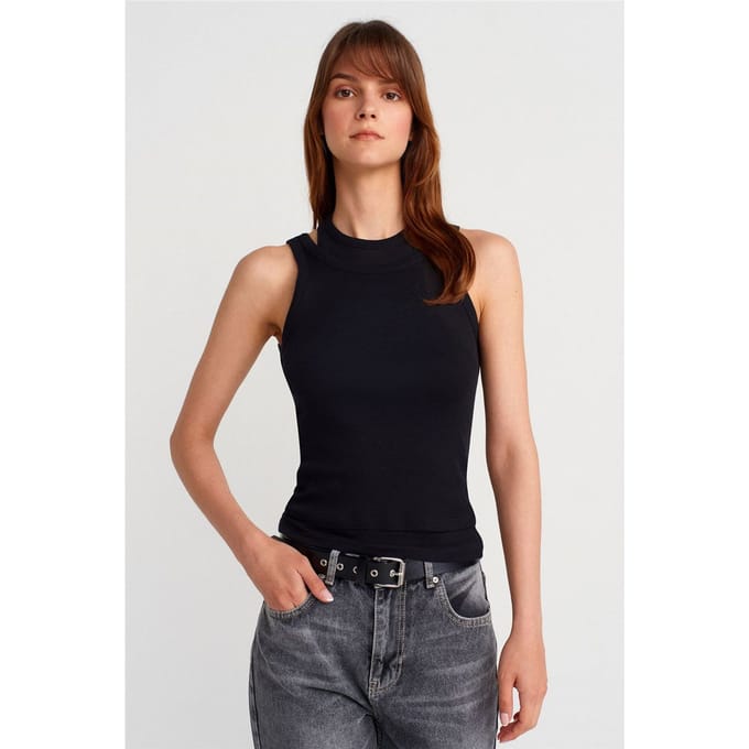 Katoenen Geribbelde Crop Top