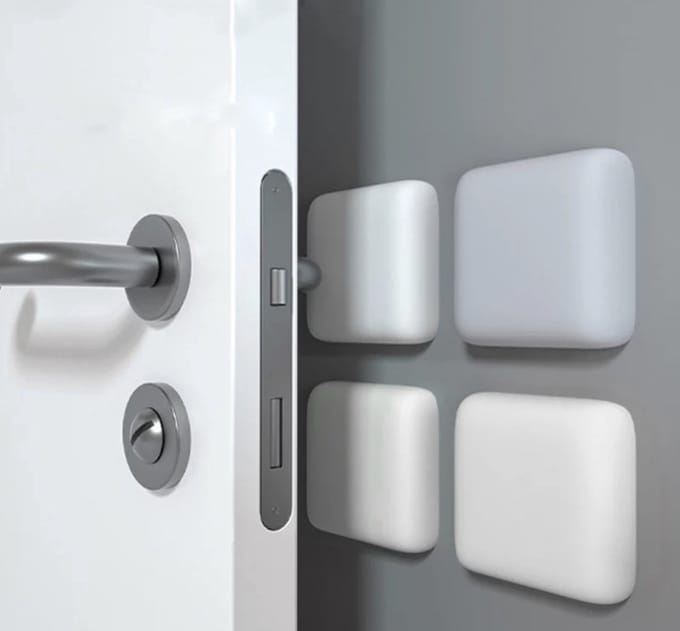 Repus - Siliconen Deurstopper - Deurbeschermer - Muurbescherming - Deurklink - Stoot rubber - Zelfklevend - Set van 2 - Grijs