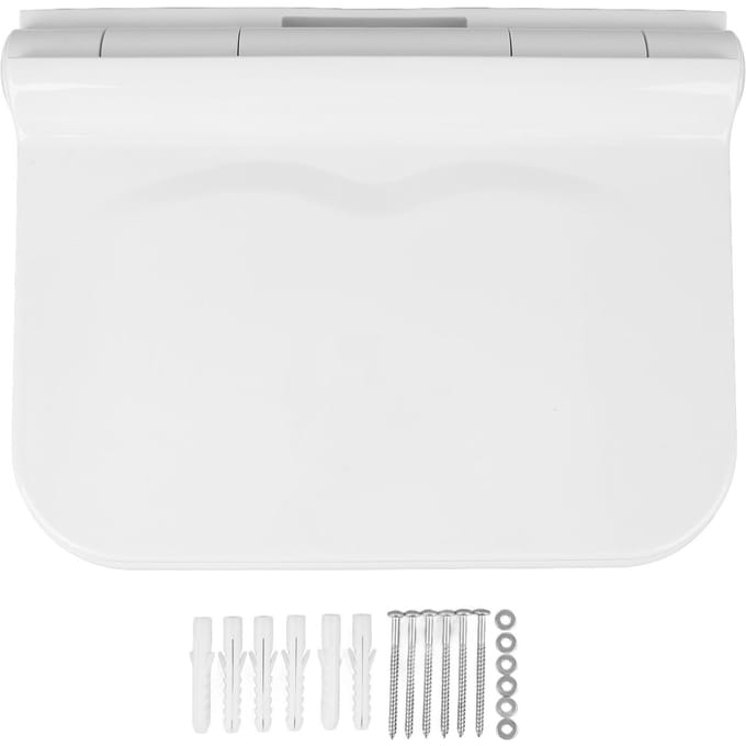 Opklapbaar Douchezitje Wandmontage Ruimtebesparende Opvouwbare Stoel voor Badkamer Entree white