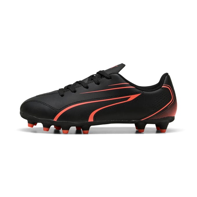 Puma voetbalschoenen Vitoria FG/AG junior - zwart/rood - stevige grip.