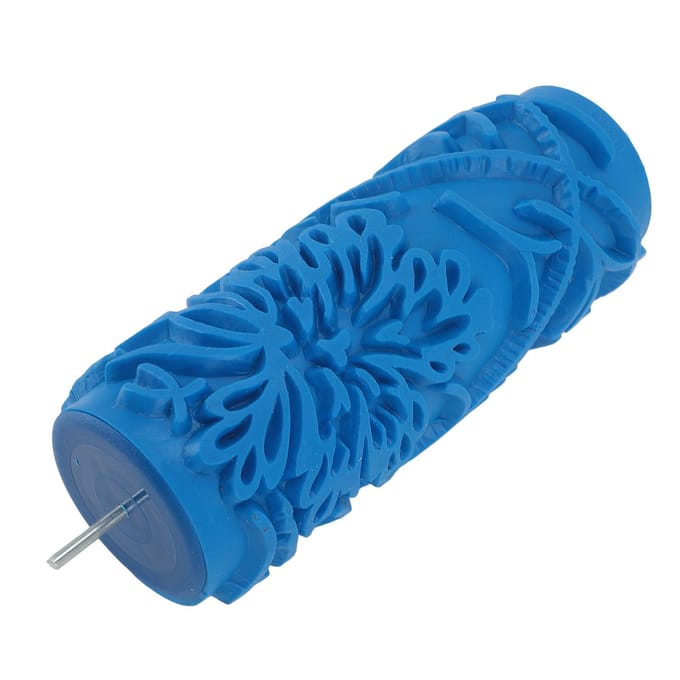 5 Inch Patroon Verfroller voor Muurdecoratie Klassieke Embossing Textuur Rubber Roller voor Thuis blue