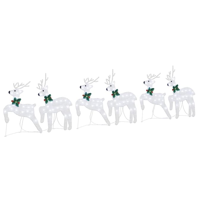 vidaXL Kerst Rendier 6 st Koel wit
