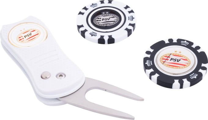 PSV Golf Gift Set - Pitchfork Met 2 Ball Markers - PSV logo