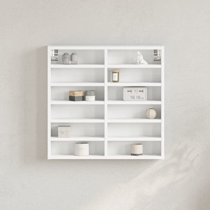 vidaXL - Vitrinekast - 60x8,5x58 - cm - bewerkt - hout - wit