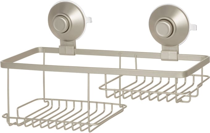 iDesign - Everett Push Lock Combo Caddy met Zuignap - Roestvast Staal - Beige
