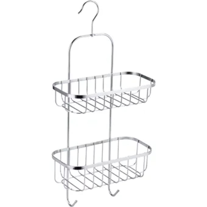 Aquavive Doucherek - 2-laags - Ophangbaar - Metaal - Chroom - 24x50x12,5cm