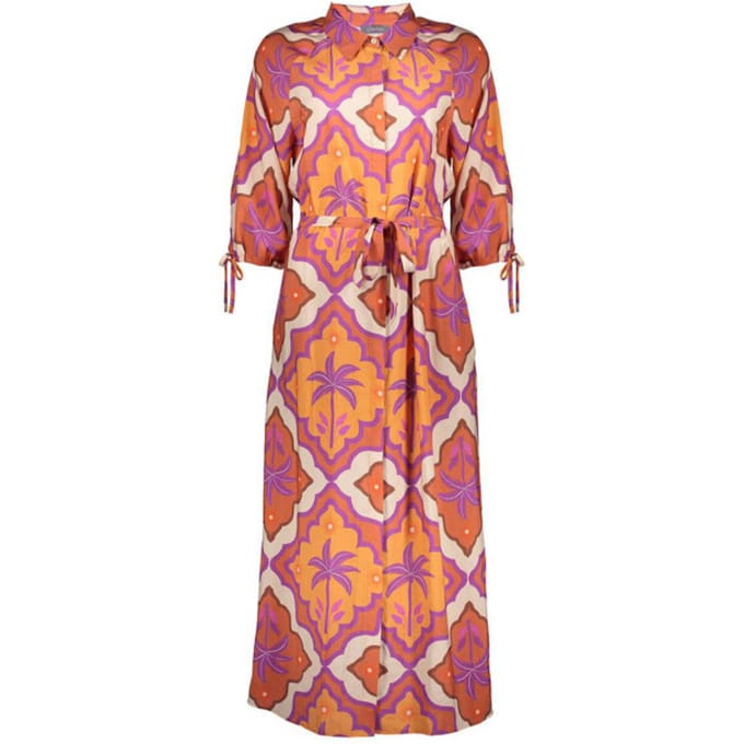 Geisha Dress Ecru/mango/purple Größe: S | Maxikleider Outlet | Damen | Braun