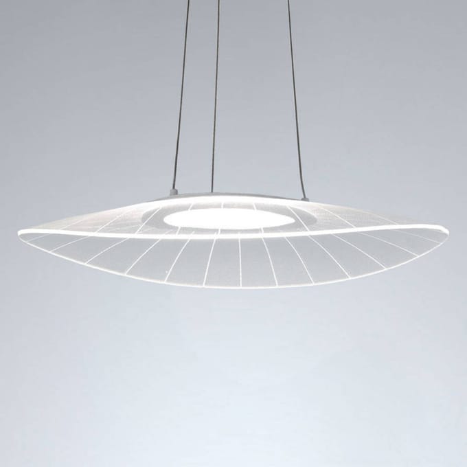 Fabas Luce Hanglamp Vela, wit, Oval, 59 cm x 43 cm