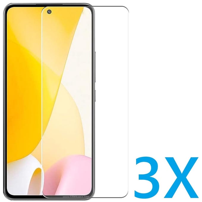 Glasplaatje Geschikt voor: Xiaomi Mi 12 Lite - 3x Screenprotector - screen protector - glas - bescherm - beschermglas