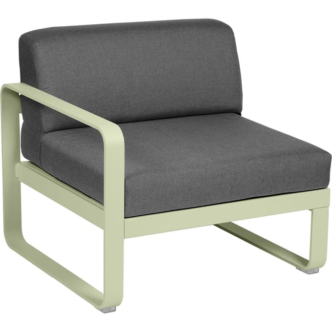 Fermob BELLEVIE Fauteuil Module links - 65 lindegroen mat - A3 grafietgrijs