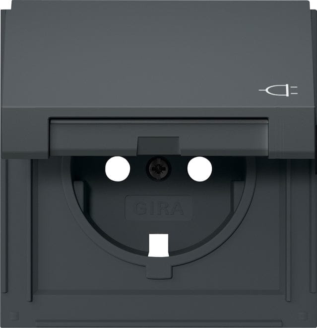Gira TX44 Anthra HC Schuko Afdekplaat Met Tekstkader - 492267