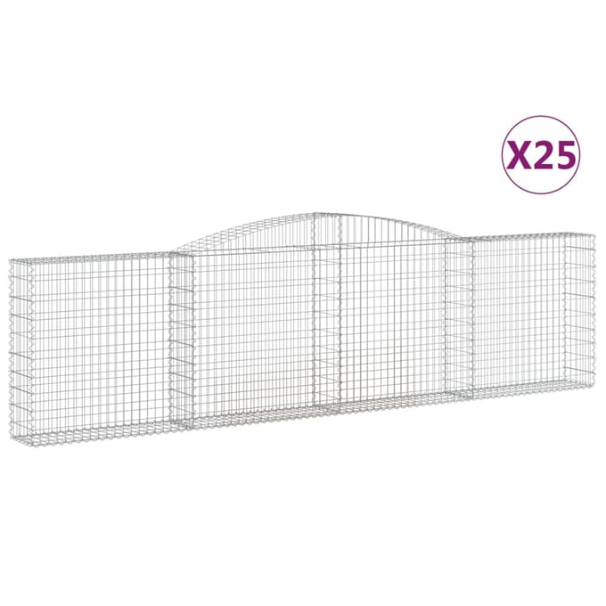 vidaXL - Schanskorven - 25 - st - gewelfd - 400x30x100/120 - cm - ijzer