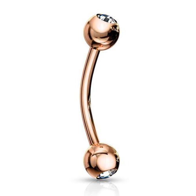Piercing rond basis steentje extern 1.2x6x3 - rose goud - LMPiercings