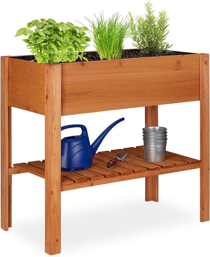 Thuys – Kweekbak Op Poten – Kweektafel – Moestuinbak – 80 x 88 x 44cm – Lichtbruin