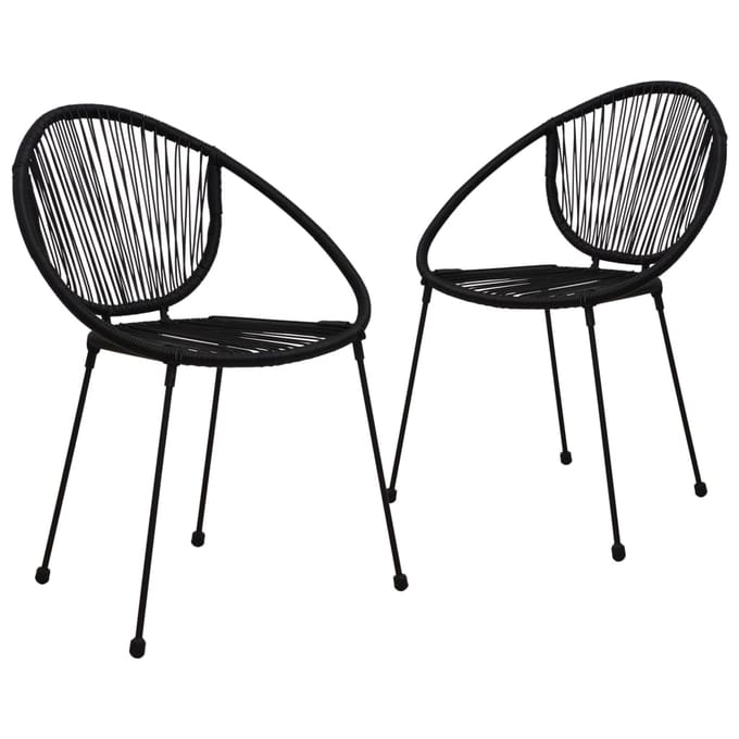 vidaXL - Tuinstoelen - 2 - st - PVC-rattan - zwart