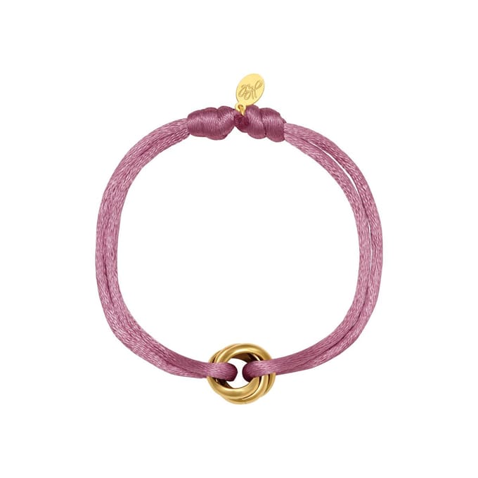 Satijnen armband Knot - Verstelbaar - One Size - Paars - Trendy