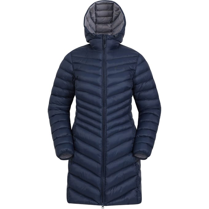 Mountain Warehouse Dames/Dames Florence lange gewatteerde jas (Marine)