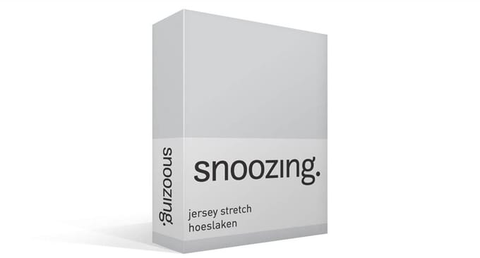 Snoozing Jersey Stretch - Hoeslaken - Eenpersoons - 90/100x200/220 cm - grijs
