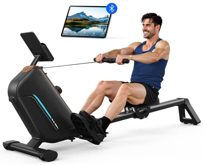 Roeitrainer Inklapbaar - Hometrainer - Roeimachine Fitness - Zwart