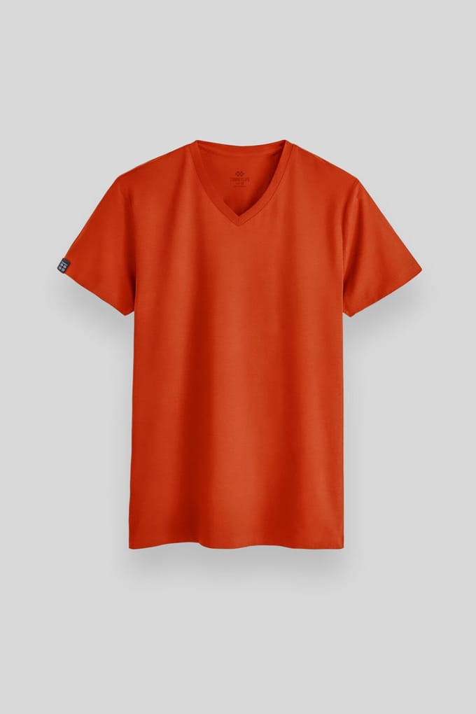 Heren V-hals Korte Mouwen T-Shirt