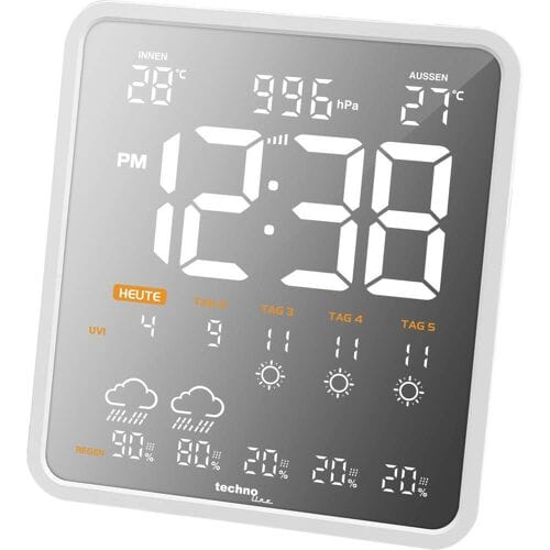 Technoline Weerstation WD 3035 Met datum- en dagaanduiding Met 1 buitensensor 230 x 253 x 29mm Wit