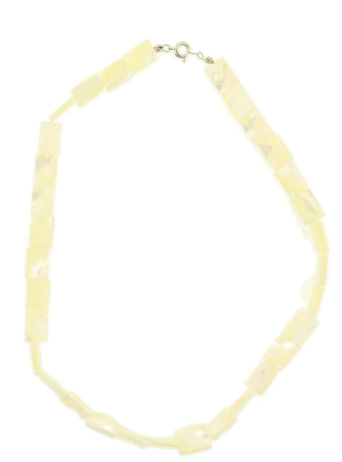 Behave® schelpen ketting wit crème kleur 44 cm - trendy mode-accessoire voor de zomer