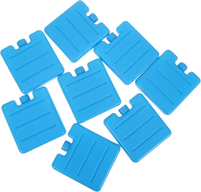Herbruikbare Ijszakken - Vriesblokken Koelbox - Koeling Ventilator - Langdurige Koelte - 8 Stuks 8x7.5x1.8cm - Blauw