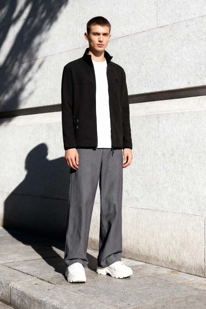 Heren Pluche Zip-up Sweatshirt