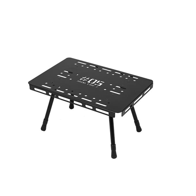Table pliante portable Table réglable en alliage d'aluminium Table multifonctionnelle avec fond en aluminium M black