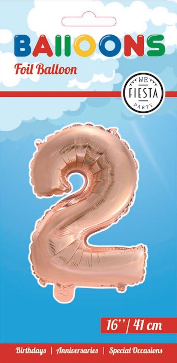 Folieballon 16" nmr. 2 - Rosé Goud