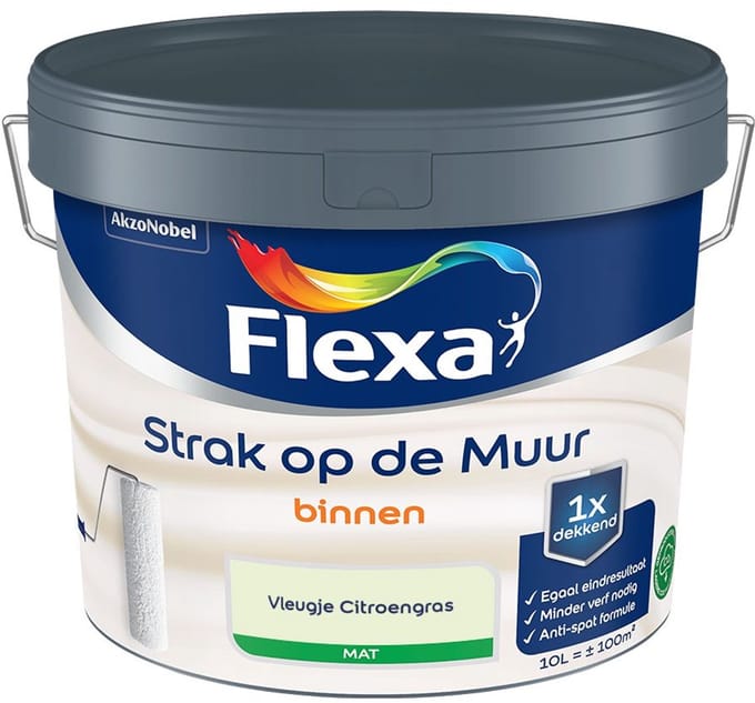 Flexa - Strak Op De Muur Binnen Mat - Vleugje Citroengras - Mengverf - 10 L