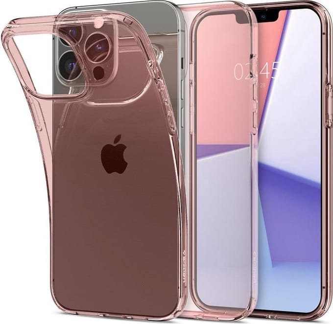 Spigen Crystal Flex Hoesje Geschikt voor Apple iPhone 13 Pro Max Transparant Roze