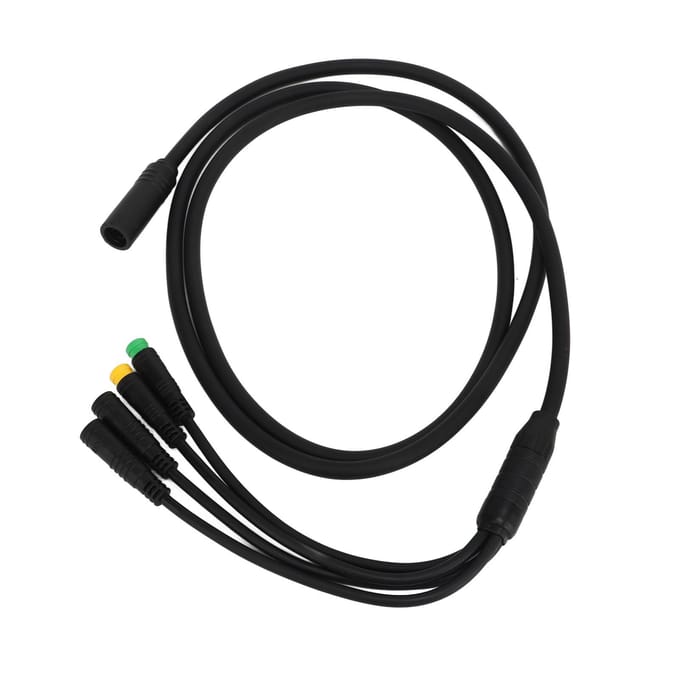 Câble de Conversion Moteur Vélo Étanche 1 pour 4 Fil d'Extension Moteur Mid-Drive pour BAFANG BBS01 black