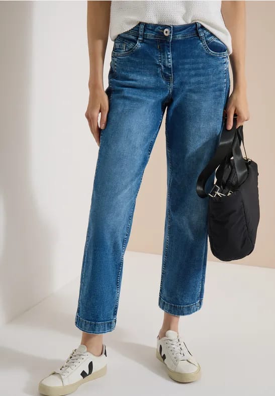 Wide Leg Jeans met galonstrepen