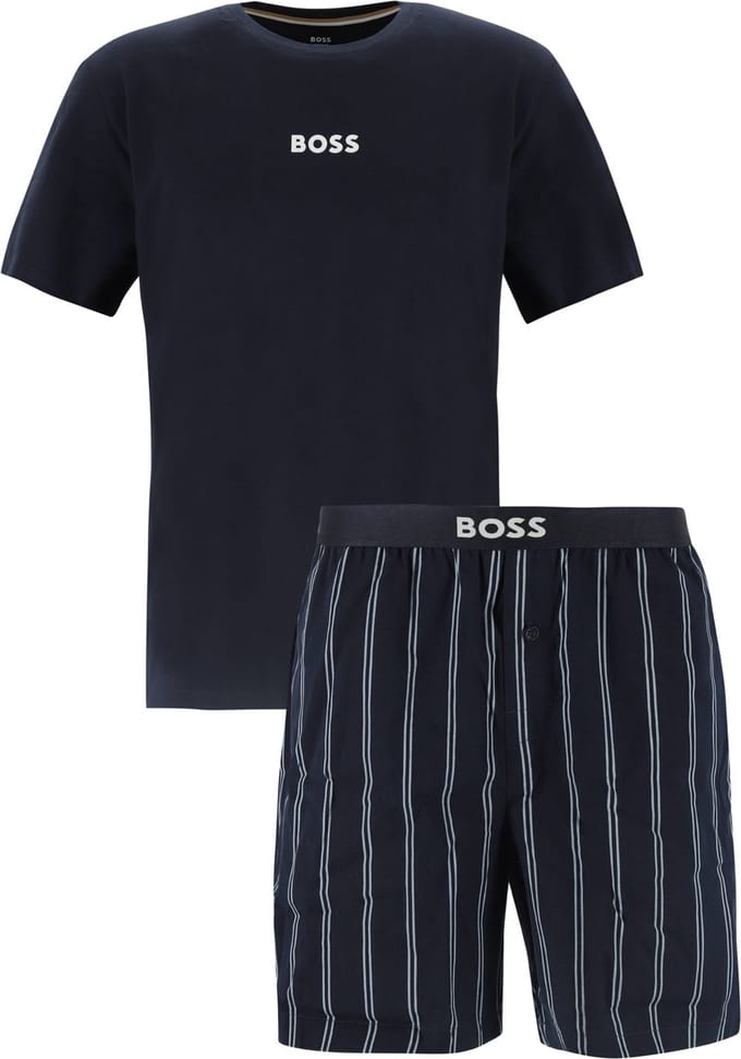 BOSS Easy Short Set - heren shortama set - donkerblauw