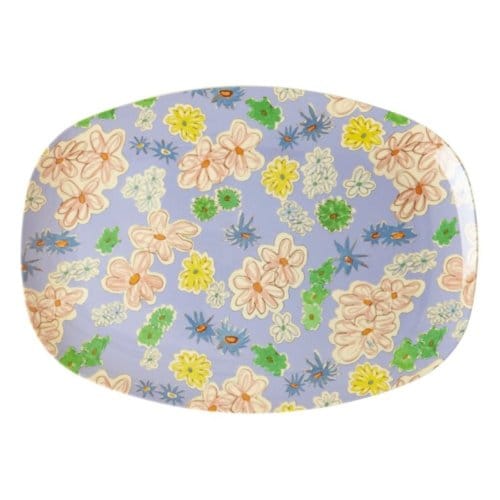 Rice melamine bord vierkant large flower painting print