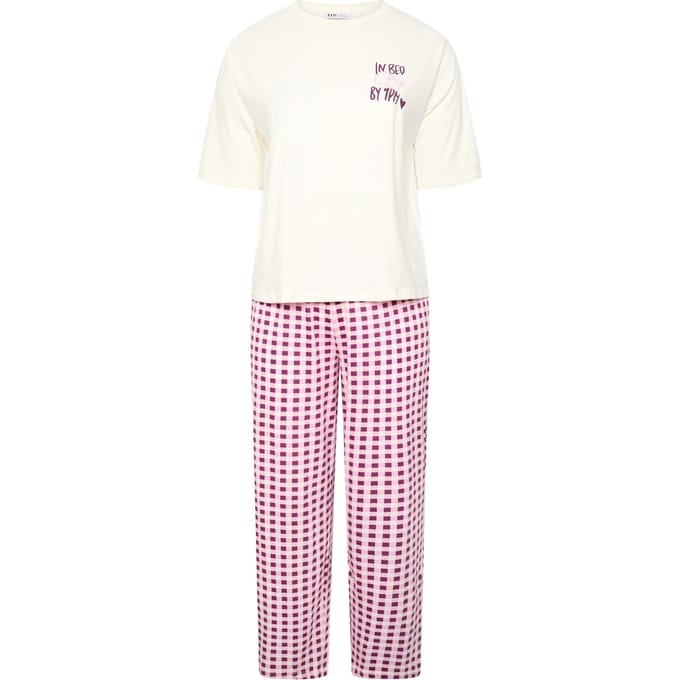 Yours Ivoorwitte 'In Bed By 9Pm' Pyjamaset Size 62-64
