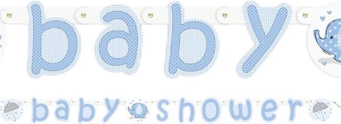 Haza Original Baby Shower Banner Olifant Blauw 160 Cm