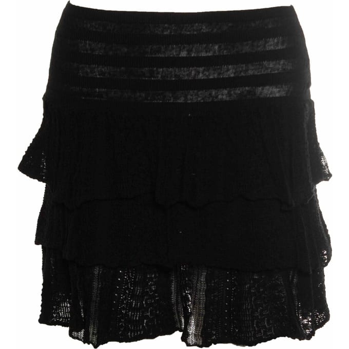 Maje, zwarte volantskirt