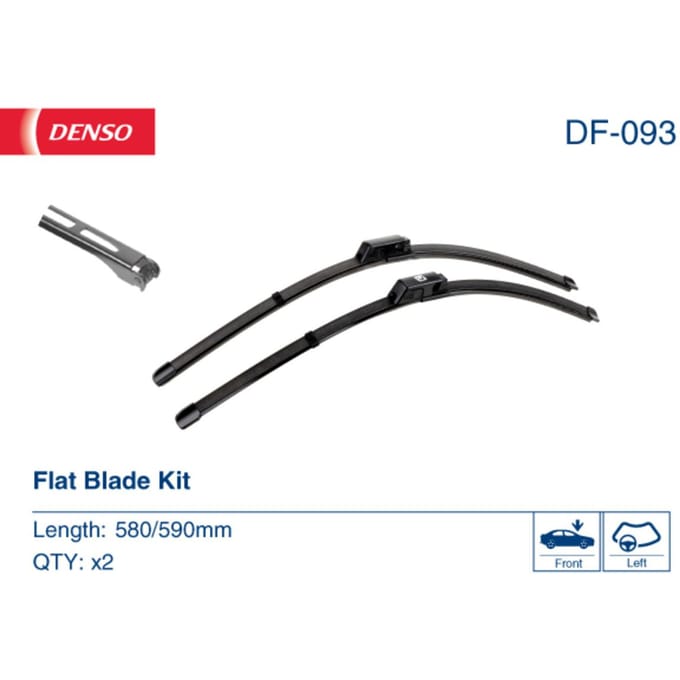 Wisserblad DENSO DF-093, 590/580mm, Voor, 2 Stuk