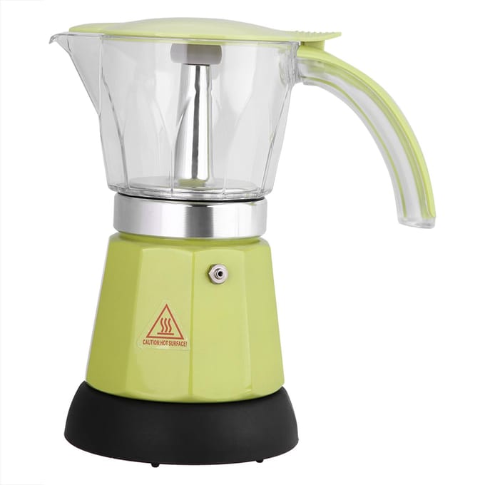 300ml/6 Kopjes 480W Elektrische Moka Pot Afneembaar Keuken Fornuis Koffiezetapparaat Groen rood
