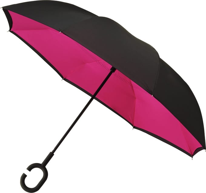 MiniMAX - Opvouwbare Inside Out Paraplu - Ã˜ 107 cm - Zwart/Fuchsia