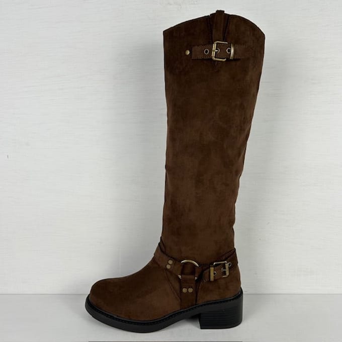 Stoere hoge laarzen met gespjes bruin Bruin / 39