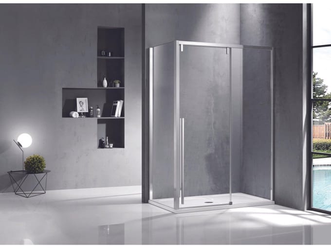 FugaFlow Efficiente Vetro Schuifdeur - 150x200cm - softclose - links/rechts - gepolijst zilver