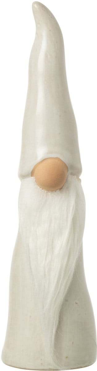 J-Line figuur Kabouter Hoed - porselein - grijs - small