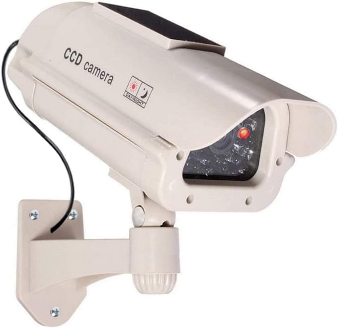 Dummy Camera - Nep Beveiliging - Afschrikken Indringers - Zonne-energie Knipperlicht - Groot Model - Wit